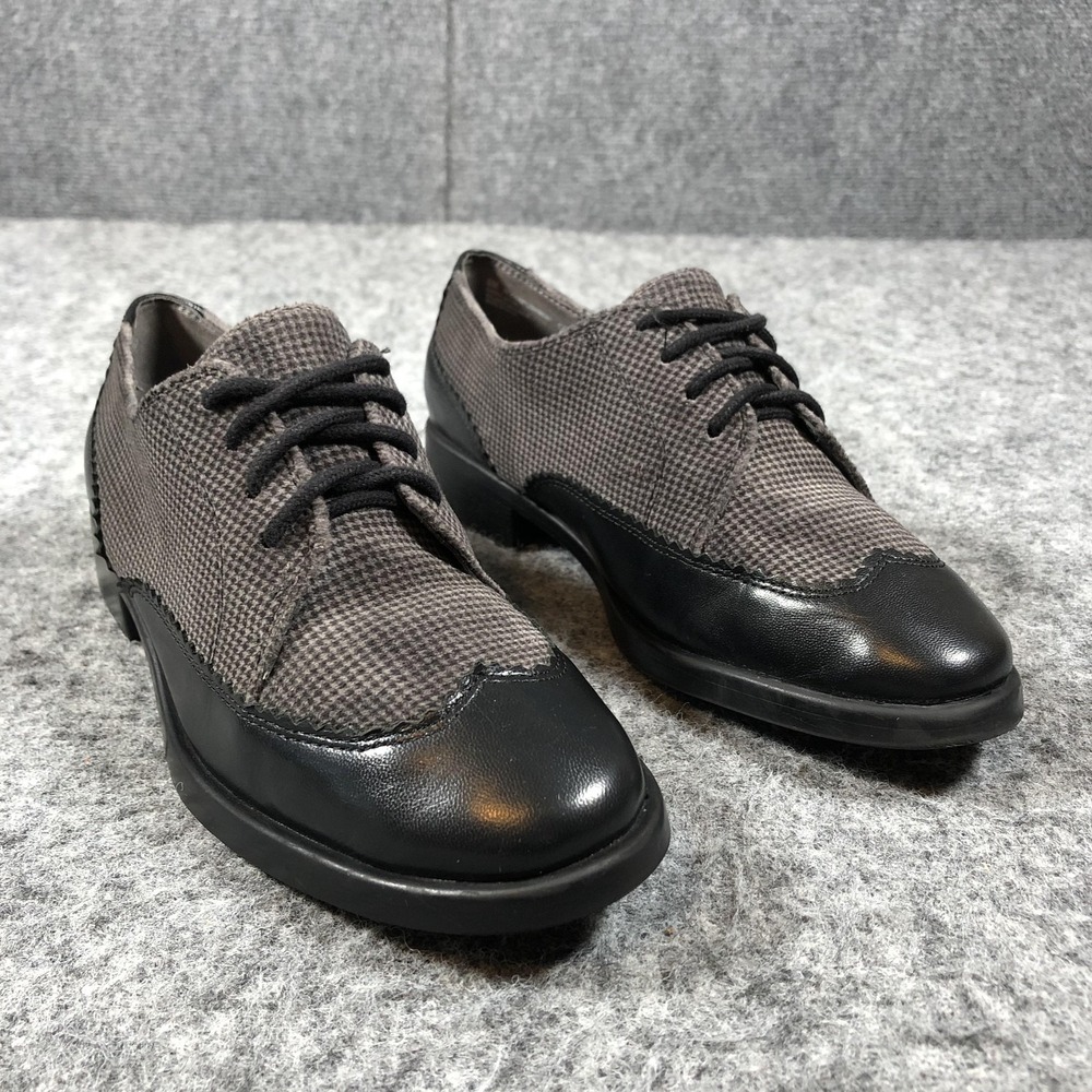 Aerosoles A2 Accomplishment Womens 6‎ Gray Houndstooth Oxford Lace Up Shoes